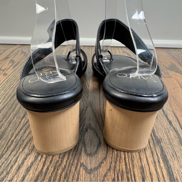 Franco Sarto Goldie black leather heel sandals size 10 - Picture 4 of 7